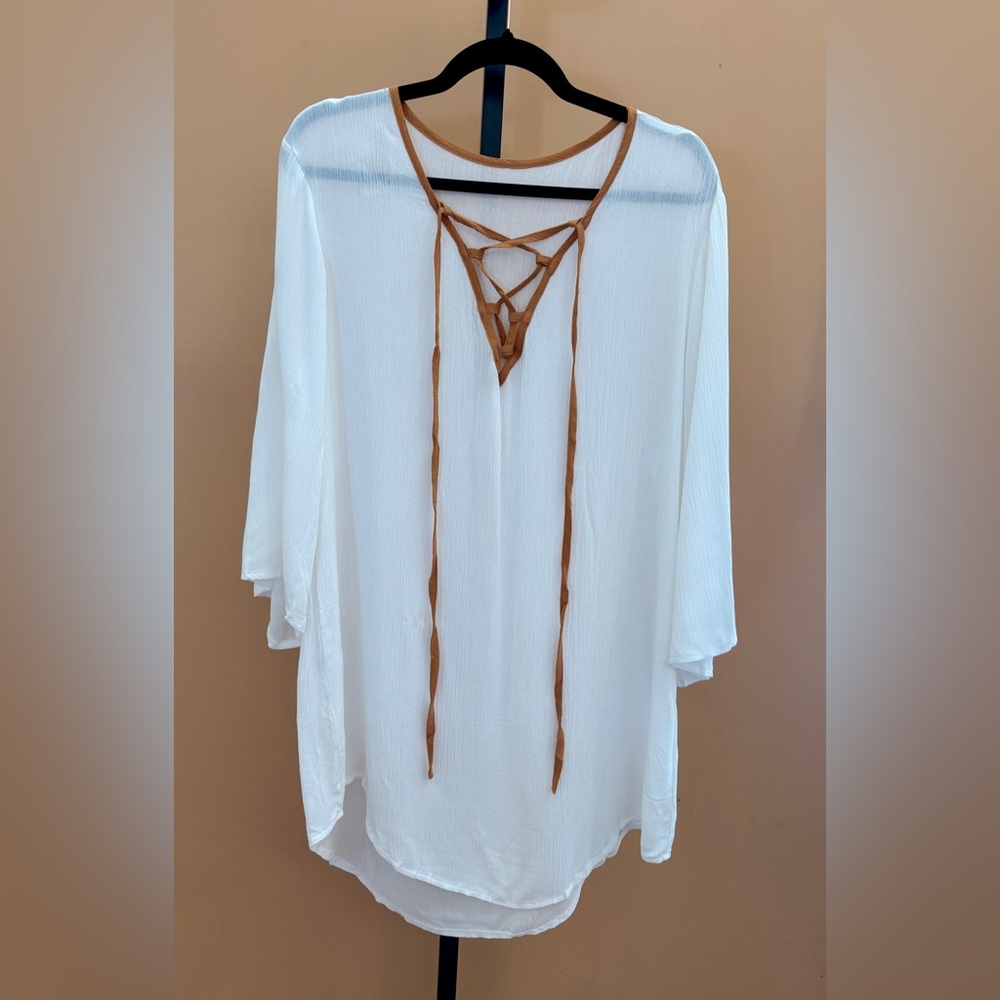 SOLD-Beach Coverup/Sleep Shirt One Size (XL I’d say) Never Worn Comfortable